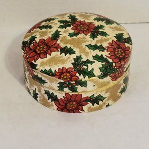 Vintage Highmount Christmas Coaster 13pc Set Poinsettia Lacquered Paper Mache